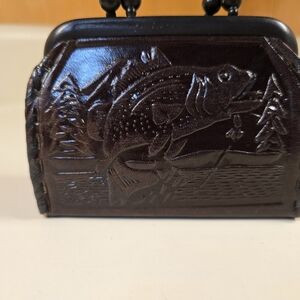 Unk Brown Embossed Fish Design Wallet